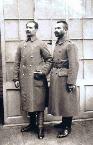 Image -- Osyp Kurylas (with a companion) in his Sich Rifleman uniform.