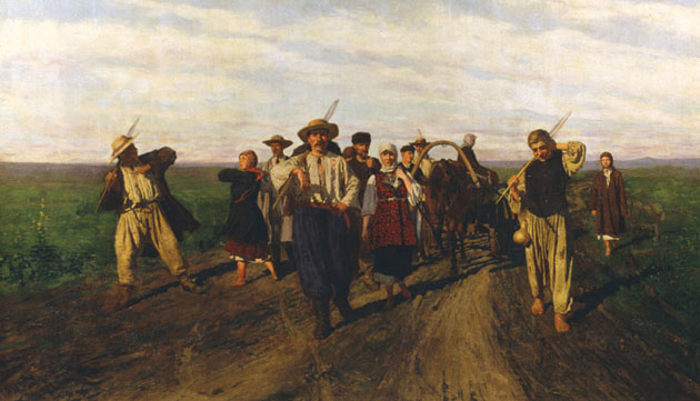 Image -- Mykola Kuznetsov: Hired Labor (1882).