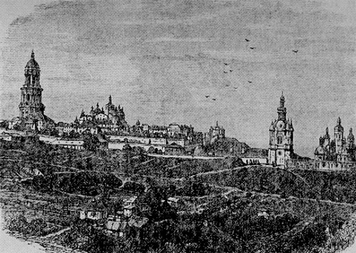 Image - Old engraving of the Kyivan Cave Monastery.  