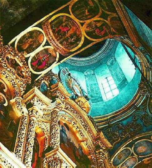 Image -- Frescos of the Holy Trinity Church at the Main Gate of the Kyivan Cave Monastery.