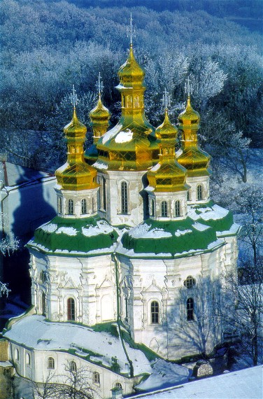 All-Saints Church, built by Hetman Ivan Mazepa in 1696-8, at the Kyivan Cave Monastery.