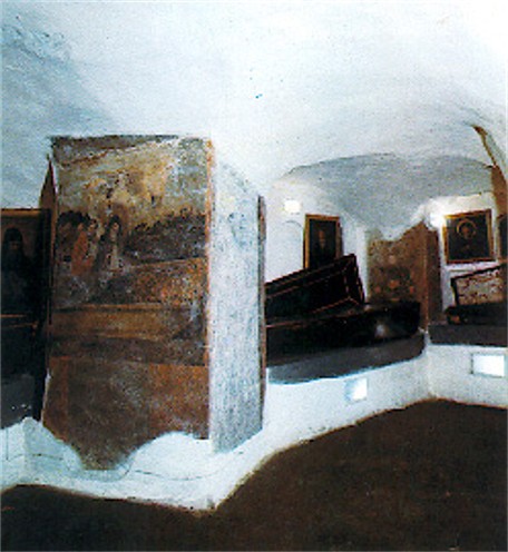 A monk's cell in the Near Caves of the Kyivan Cave Monastery.