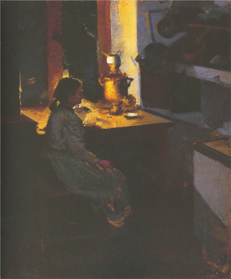 Image -- Petro Levchenko: By the Samovar.