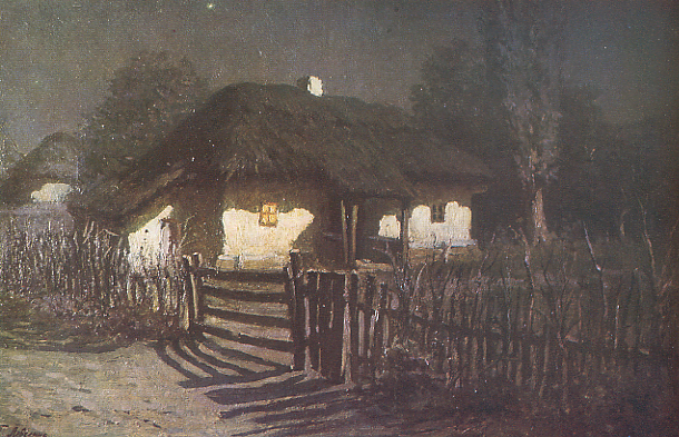 Image -- Petro Levchenko: Night: A Cottage in Moryntsi.