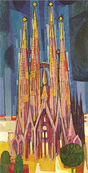 Image -- Myron Levytsky: Sagrada Familia Barcelona (1967).