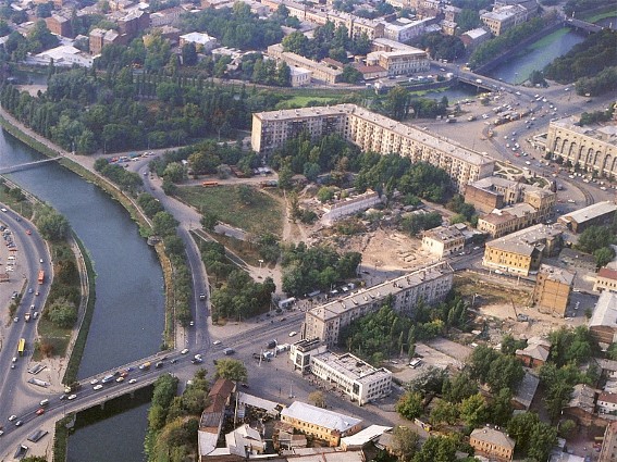 Image -- The Lopan River flowing through Kharkiv.