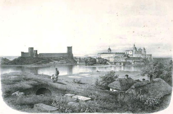 Image -- The Lutsk castle on 1850 engraving.