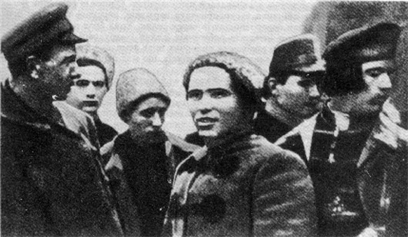 Image -- Nestor Makhno with his officers.