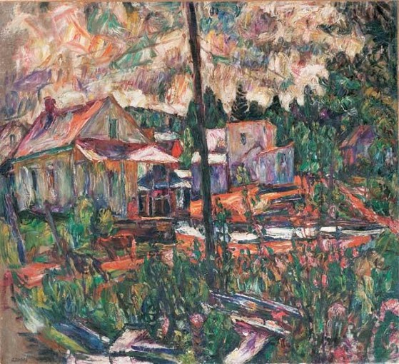 Image - Abram Manevich: Landscape with Houses.