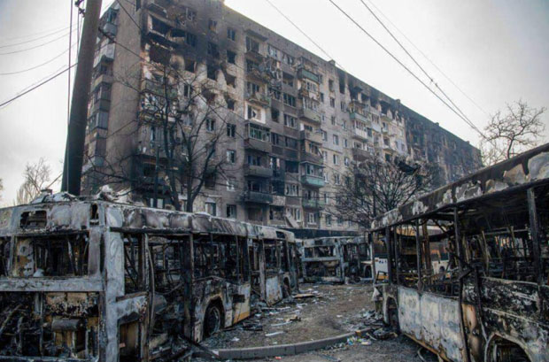 Image - Mariupol (after Russian bombardments in March 2022).