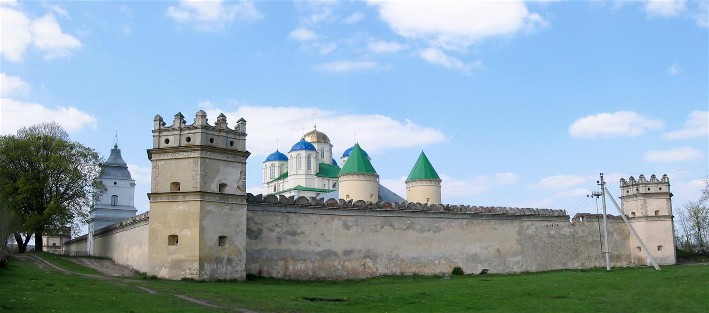 Image -- A fortified monastery in Mezhyrich, Rivne oblast.