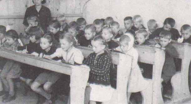 Image -- Mittenwald DP camp: a Ukrainian elementary school.