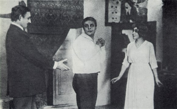 Image - Les Kurbas, Marko Tereshchenko, and Olimpiiia Dobrovolska in the Molodyi Teatr production of Max Halbe's Youth (1919).