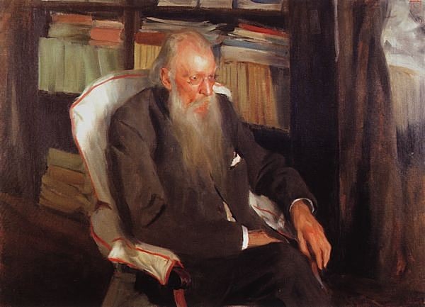 Image -- A portrait of Danylo Mordovets by B. Kustodiiev (1901).