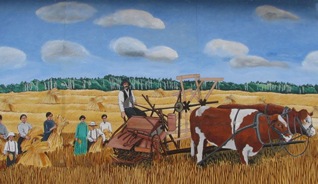 Image -- Mundare, Alberta: Community Harvest mural.