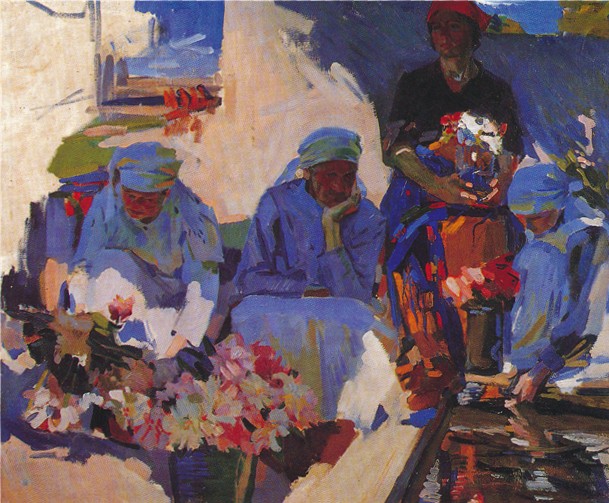 Image - Oleksander Murashko: Flower Sellers (1917). 