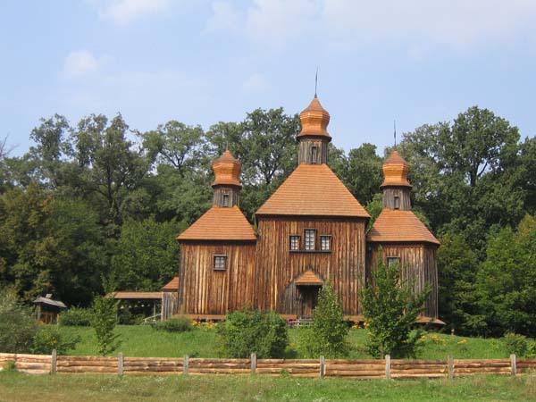 The National Museum of Folk Architecture and Folkways of Ukraine (Kyiv): Saint Michaels wooden church (Kyiv region, 1612). Image - The National Museum of Folk Architecture and Folkways of Ukraine (Kyiv): Saint Michaels wooden church (Kyiv region, 1612).