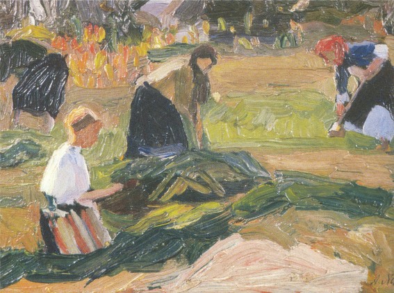 Image -- Oleksa Novakivsky: In Vegetable Garden (1901).