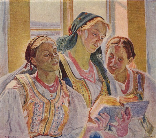 Image -- Oleksa Novakivsky: Caroling (1907).