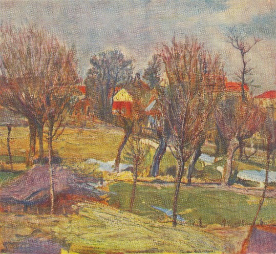 Image -- Oleksa Novakivsky: Spring in the Village of Mogila (1911).