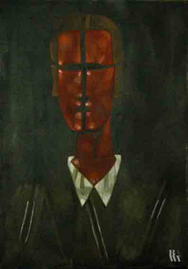 Image -- Jerzy Nowosielski: Black Portrait.