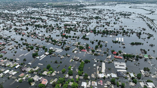 Image - Oleshky, Kherson oblast, flooded following the destruction of the Kakhovka Dam by the Russians (2023)
