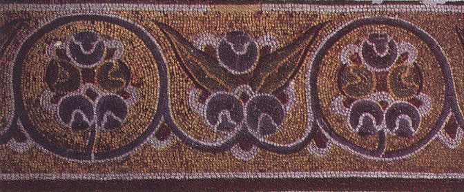 Image - Ornament: Geometric and floral motifs (11th century) of the mosaic in the central apse of the Saint Sophia Cathedral in Kyiv.