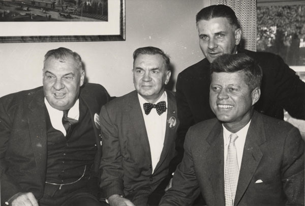 Image -- John Panchuk (first from left) with President John F. Kennedy.