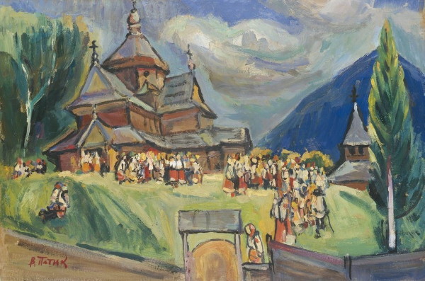 Image - Volodymyr Patyk: Peasants near a Church.