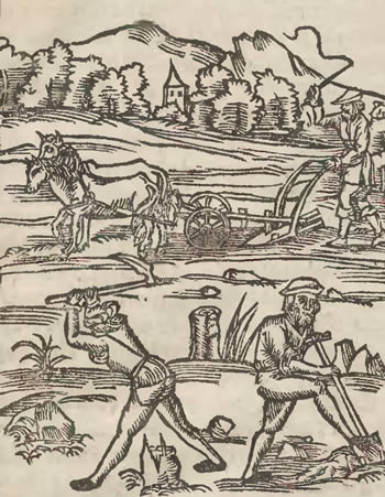 Image - Engraving: Peasants (16th century).
