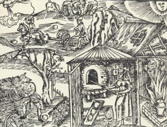 Image -- Peasants on a 16th century woodcut.