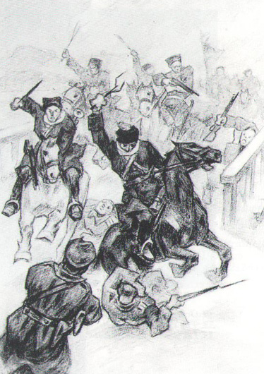 Image -- Leonid Perfecky: Winter Campaign: A Cavalry Attack.