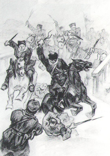 Image -- Leonid Perfetsky: Winter Campaign: A Cavalry Attack.