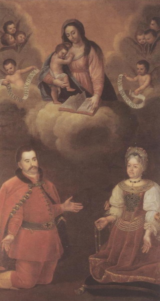 Image - Vasyl Petranovych: Ferenz Rakoczi and Ilona Zriny before the Mother of God.