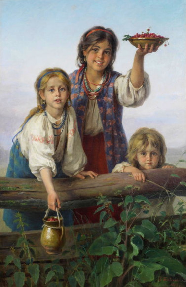 Image -- Khariton Platonov: Berries for Sale (1888).