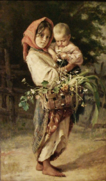 Image -- Khariton Platonov: Servant Girl (1886).