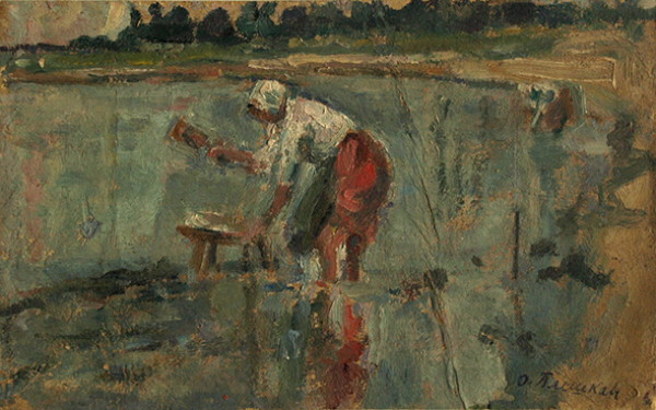 Image - Olha Pleshkan: Washing Clothes in a River (1920s).