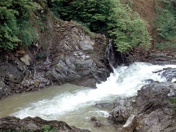Image -- Waterfalls on the Prut River near Yaremche.