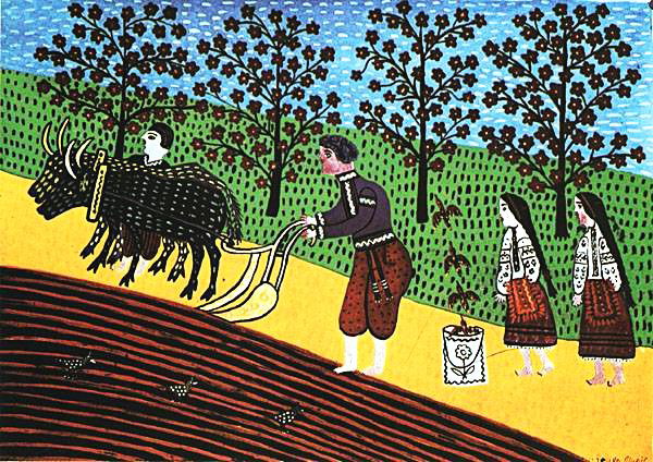 Image -- Mariia Pryimachenko: Ploughing.