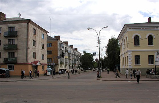 Image -- Pryluka: one of the streets in the central part of the city.