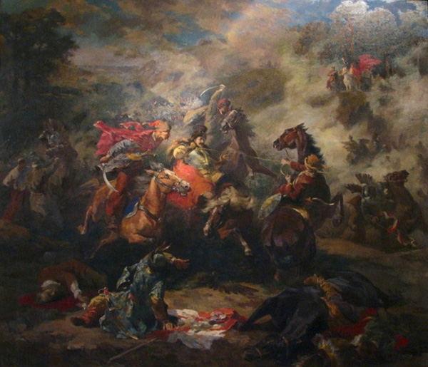 Image -- The Battle of Pyliavtsi (paining by O. Sirenko).