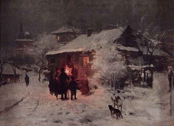 Image - Mykola Pymonenko: Caroling (1880s).