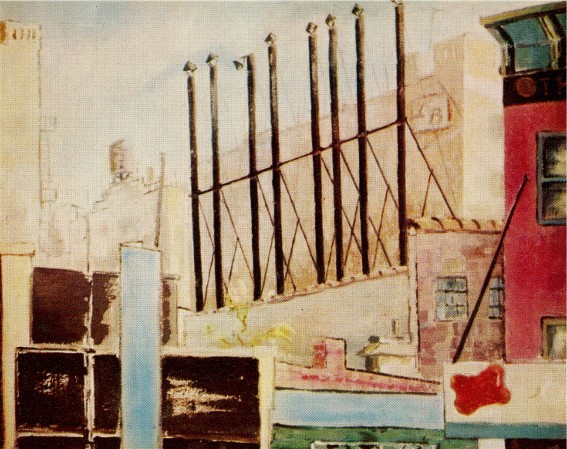 Image - Myroslav Radysh: Factory Smokestacks (1956).