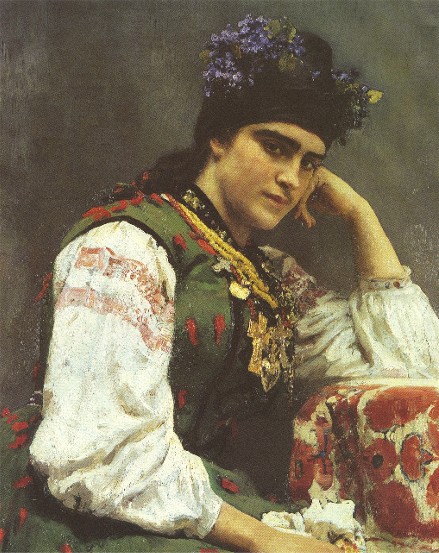 Image -- Ilia Repin: Portrait of Sofia Drahomyrova (1889).
