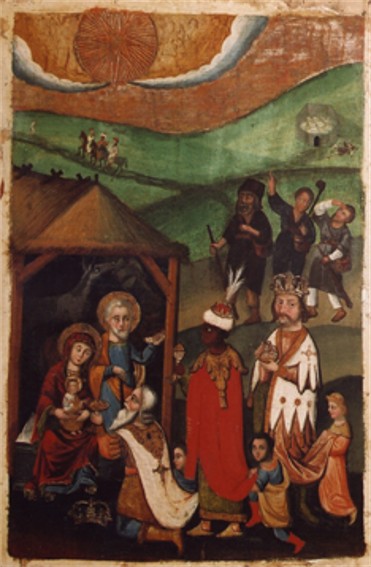 Image -- Ivan Rutkovych: icon The Nativity of Christ (late 17th-early 18th).