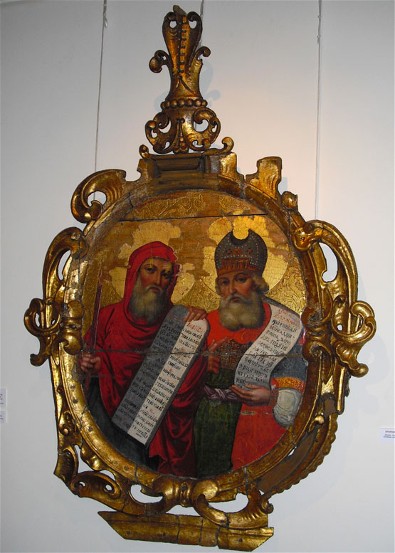 Image - Ivan Rutkovych: icon of Moses and Zacharias from the Zhovkva iconostasis (ca. 1697-99).