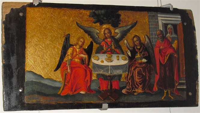 Image - Ivan Rutkovych: icon The Old Testament Trinity from the Zhovkva iconostasis (ca. 1697-99).