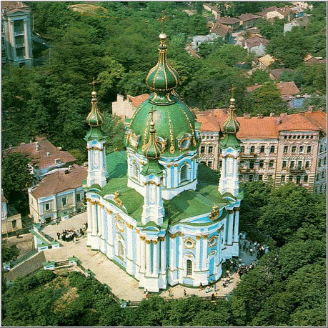 Image - Aerial view of the Saint Andrew's Church (Kyiv)