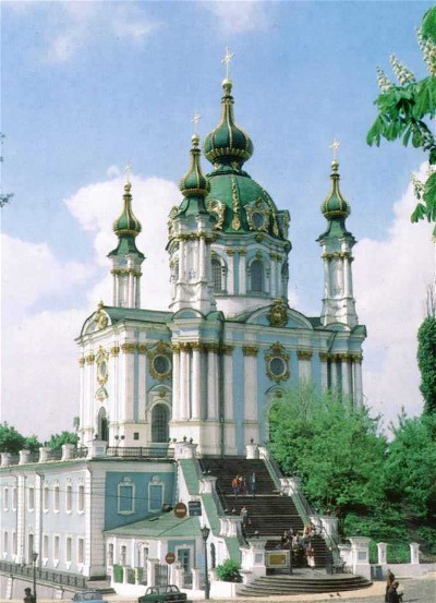 Image - Saint Andrew's Church in Kyiv designed by Bartolomeo Francesco Rastrelli and built in 1747-53.