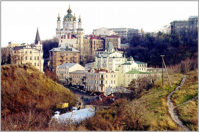 Image -- View of the Saint Andrew's Church from the Shchekavytsia Hill